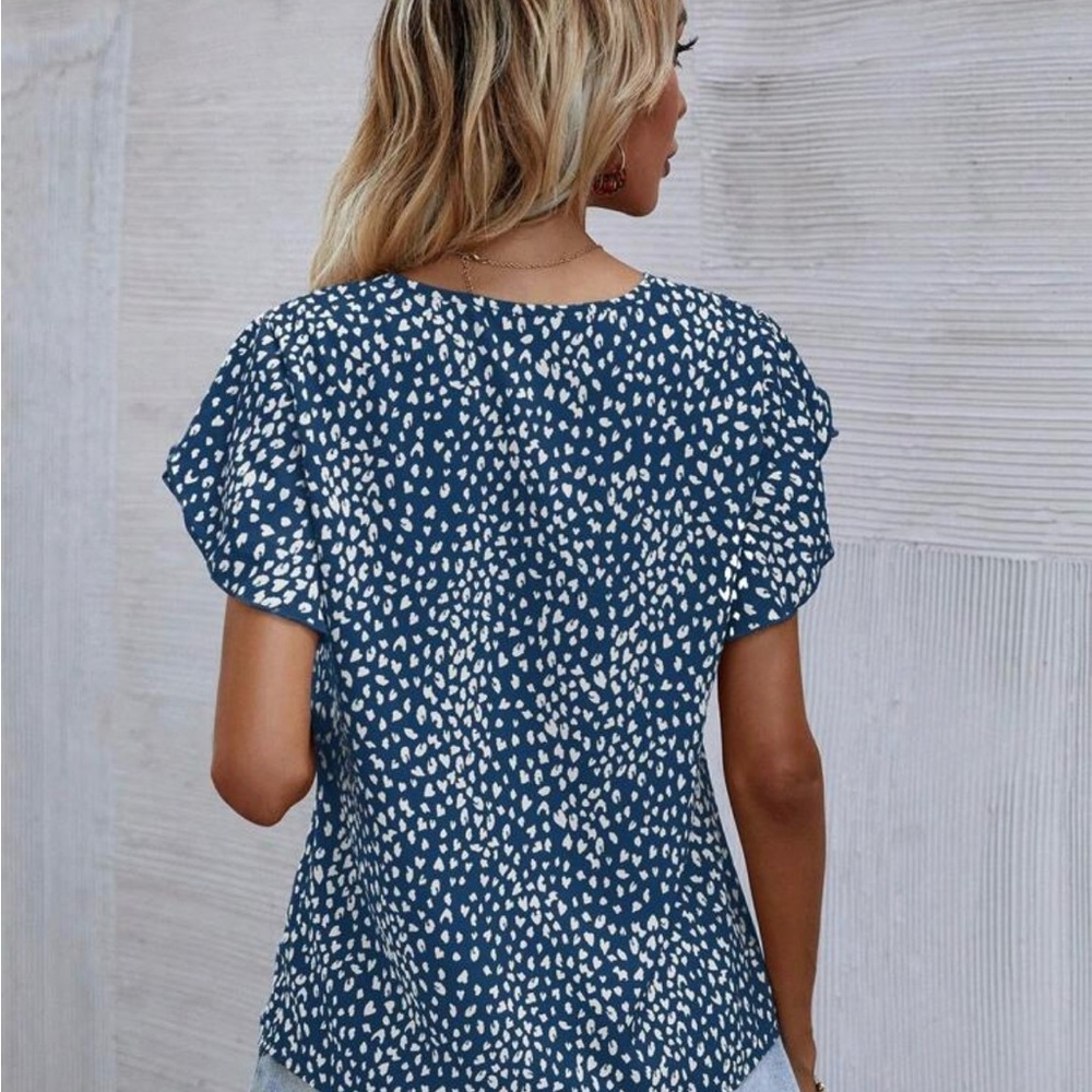 Multiple Flutter Sleeve Ruffled Blouse - Picture 7 of 13